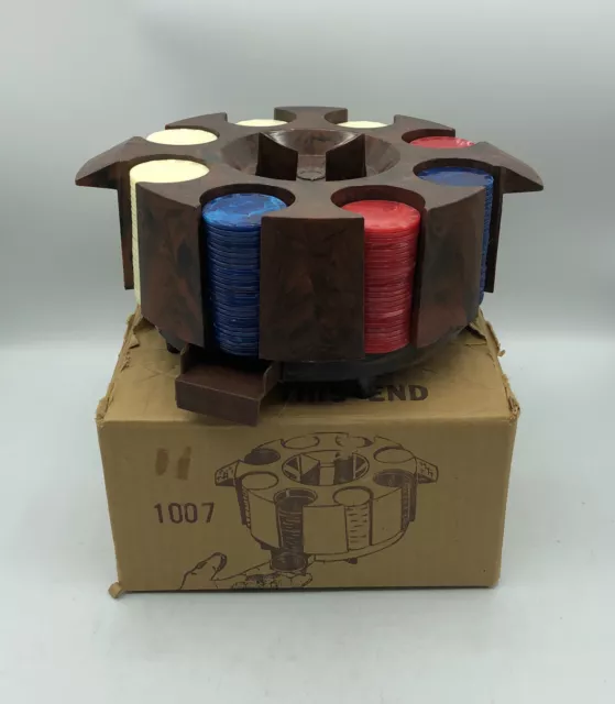 Vintage FIELD MANUFACTURING POKER CHIP DISPENSING RACK; 200 Chips, In Box, #803
