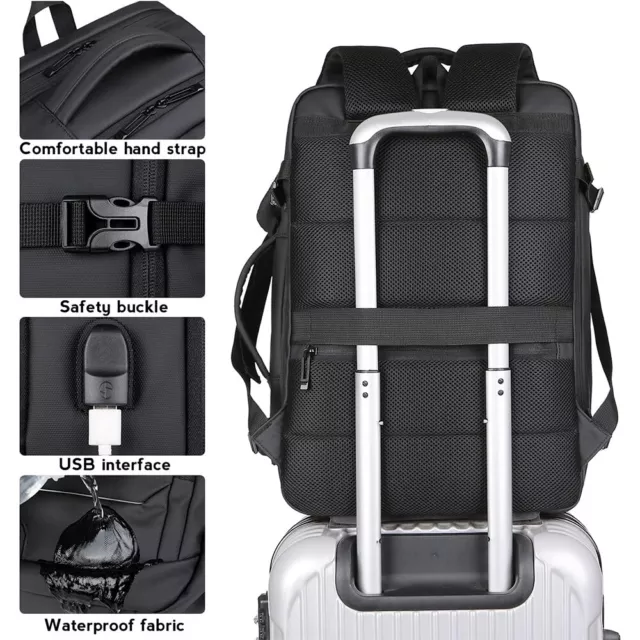 50L Large Capacity Anti-theft Laptop Backpack TSA Shoulder Bag USB For Men Woman 3