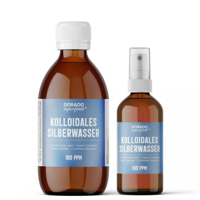 Kolloidales Silber (Silberwasser), 100 ppm - 250 ml + 100 ml Spray