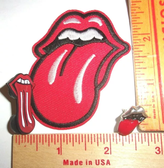 vintage Rolling Stones pin- patch tongue collectible old rock band concert music