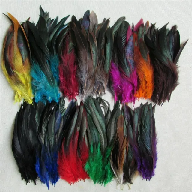 Rooster Tail Feathers, Craft Decorations, Dyed Hat Art, 12-25cm UK SELLER