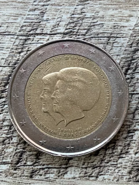 2 Euro -  Gedenkmünze Willem Alexander Prins van Oranje u. Beatrix, Niederlande