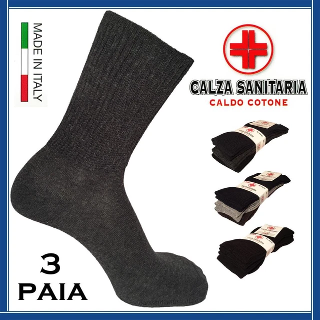 3 paia calze Sanitarie uomo corte Caldo Cotone calzini Senza Elastico sanitario