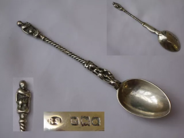 English Victorian Antique Sterling Silver Apostle Spoon St James Great 1897