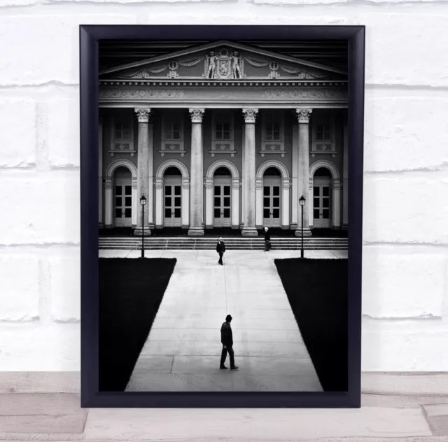 People Strangers Building Pillars Columns Doors Windows Stairs Wall Art Print