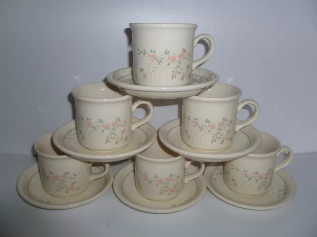 Biltons Rose Trellis 6 Cups & Saucers Staffordshire Tableware England Vintage