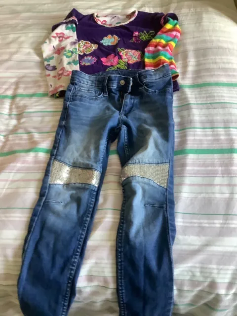 Bundle 5/6 girls winter clothes incl. jeans trousers, tops 5 items