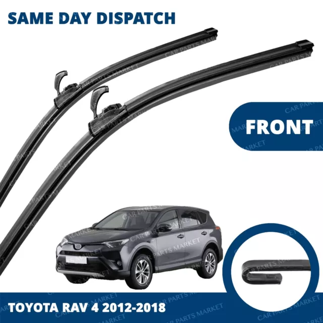 Front Windscreen 26" 16" Flat Aero Wiper Blades Pair for Toyota RAV 4 12-18