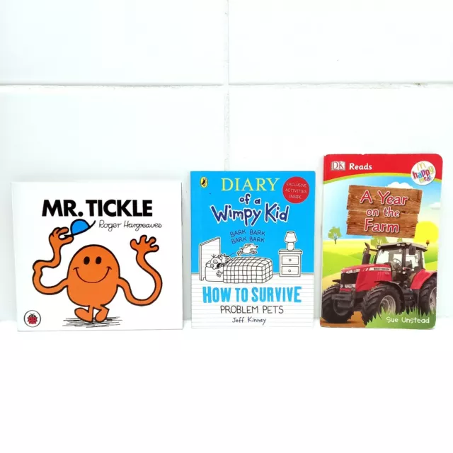 McDonald's Happy Meal Toys 3 Books MR MEN / Diary Of A Whimpy Kid / DK READS