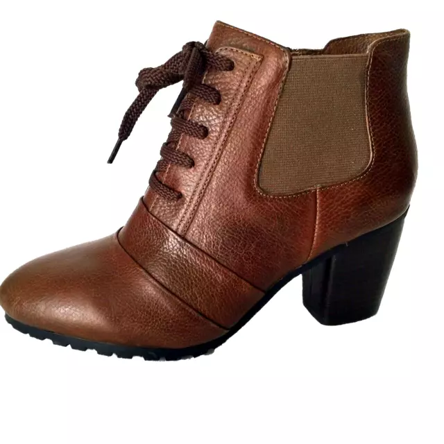 VANELI Forrie Brown Calfskin Leather Lace Up Booties Womens Size 8.5 WIDE NWOB 3