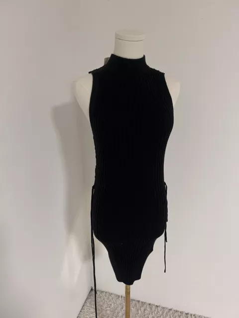 NWT Forever 21 Black Ribbed Knit Mini Dress Size M