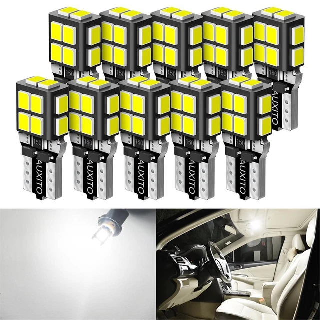 10pcs T10 168 194 2825 W5W LED Interior Dome Map License Plate Light Bulbs White