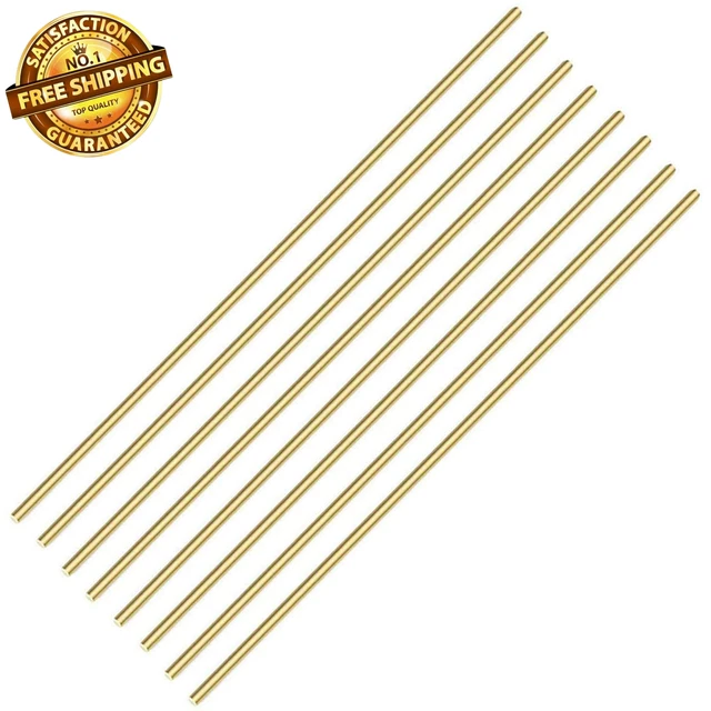 8 PCS 4Mm/ 5/32 Inch Brass Rod Brass round Stock Lathe Bar Stock Kit Brass Rod S