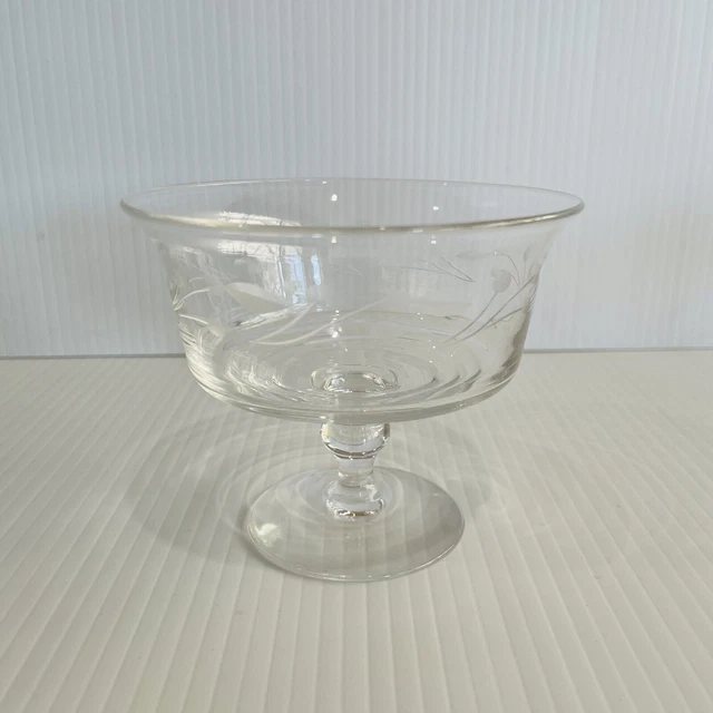 Stuart Crystal  Sweets Footed Bowl Compote Comport 9cm tall Etched