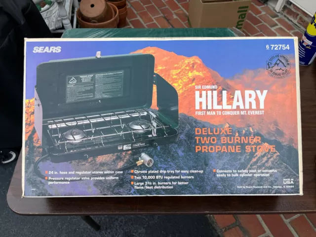 SEARS SIR EDMUND Hillary Single Burner Propane Tank Camping