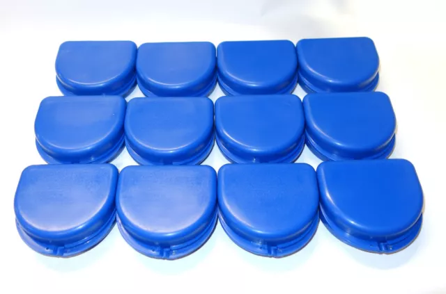 12 Dental Orthodontic Retainer Denture Mouth Guard Case Bleach - Blue