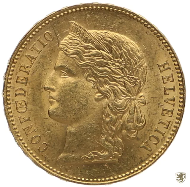 SCHWEIZ, 20 Franken, 1895 B, Helvetia, KM# 31, GOLD, vorzüglich