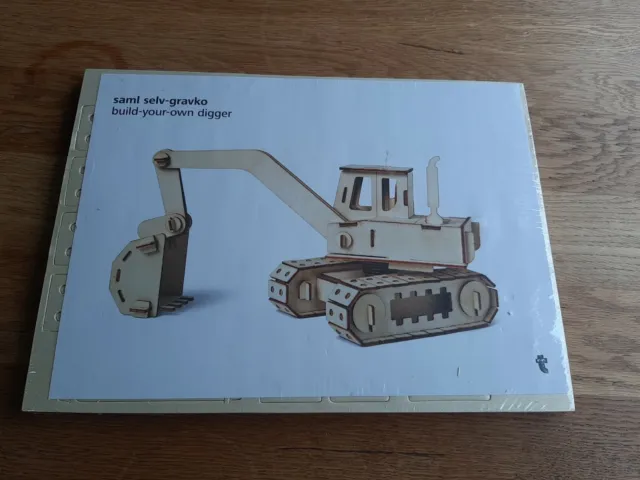 NEW Wooden DIGGER model kit Build And Paint Your Own DIGGER