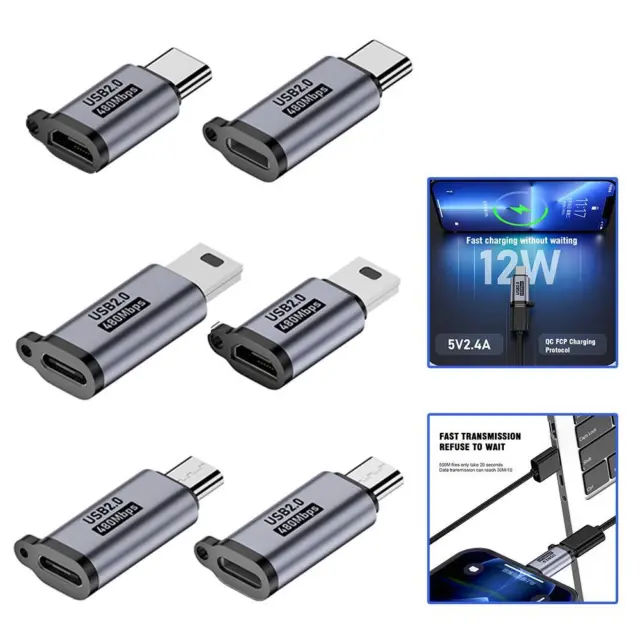 USB Type-C Adapter Type C To Micro USB Male To USB C Female Converter Gift
