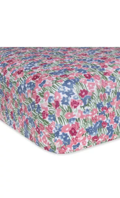 Burts Bees Baby Print Fitted Crib Sheet Organic Cotton BEESNUG - Flower Fields