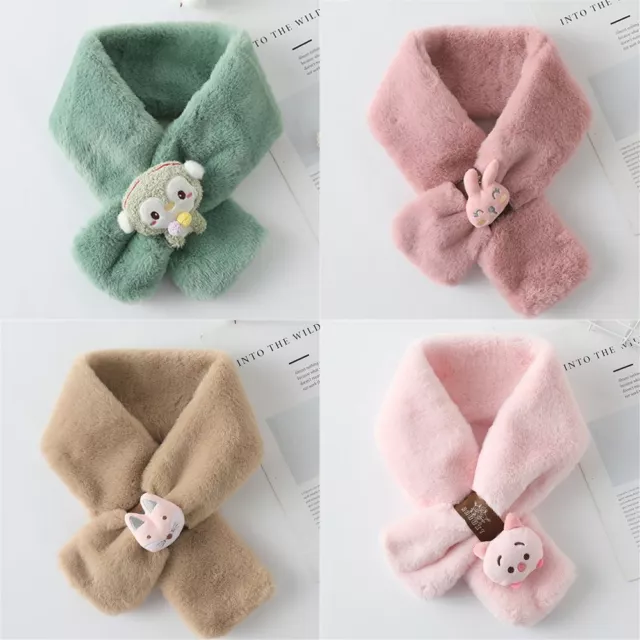 Autumn Winter Cute Cartoon Warm Faux Fur Scarf Children Scarf Neck Scarves