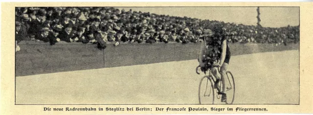 Die neue Radrennbahn in Steglitz bei Berlin Franzose Poulain Sieger im Fl...1905