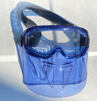 Monogoggle-XTR Anti-fog Blue Frame Goggle Safety with Face Shield Jackson Safety