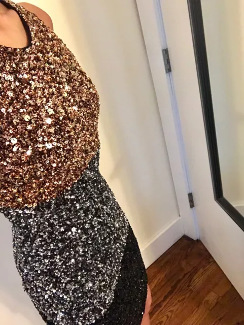 French Connection - Sexy Sequins Body Con Dress - Ombre - Size US 2 3