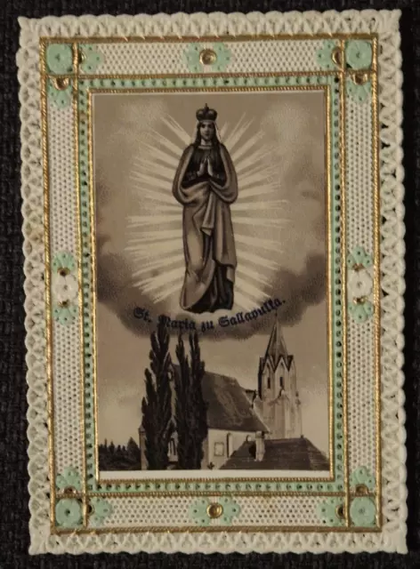 Andachtsbild  SALLAPULKA   Wallfahrt ; holy card / santino - Spitzenbild  #145