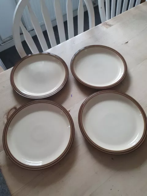 Denby Pampas - 4x Dinner Plates - Brown - Denby Langley
