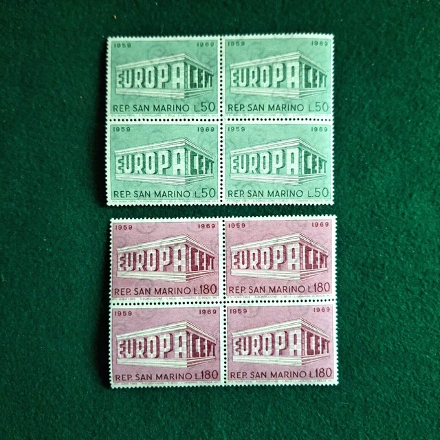 SAN MARINO 1969 Europa Cept Serie Completa 2 Valori Nuovi In Quartina