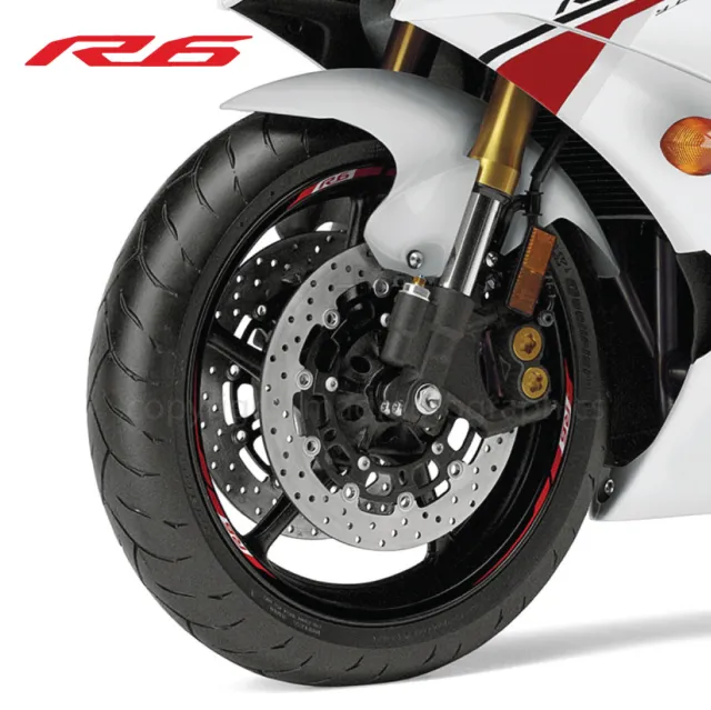 YZF-R6 motorcycle wheel decals stickers rim stripes Yamaha Yzf R6 Laminated Red