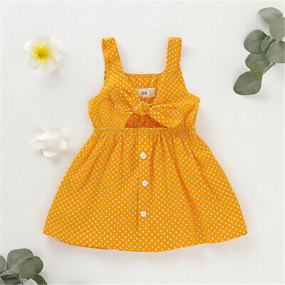 Dress Polka Dot Sleeveless Dresses Age 1-6Y Summer Kids Baby Girls