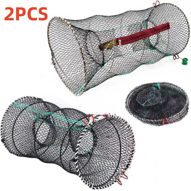 Crab Trap Net Crab Prawn Shrimp Crayfish Lobster Eel Bait Fishing Pot Basket Uk