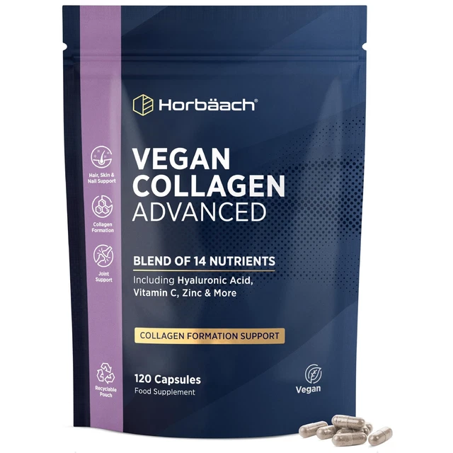 HORBAACH VEGAN COLLAGEN Support Capsules 14-in-1 120 Count £13.49 ...
