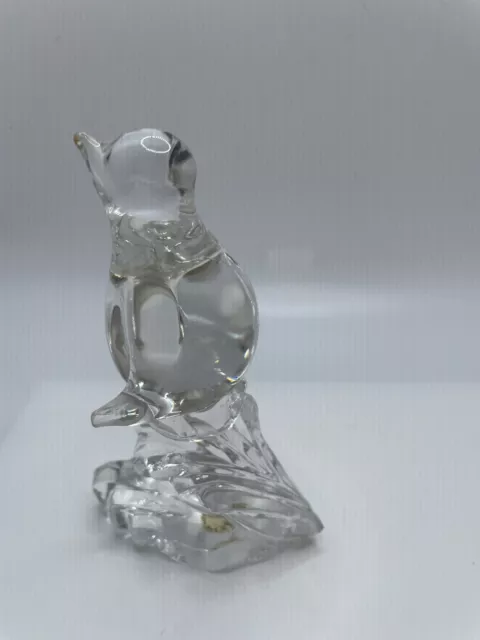 Crystal Glass Penguin Figurine on Wave