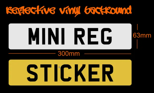 Stick On Novelty Plate -Name Ride On Number plate registraion sticker reflective