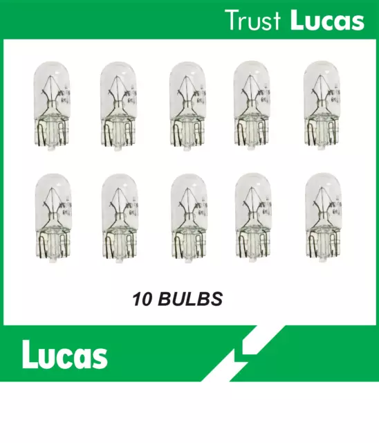 10 X LUCAS LLB501 501 Capless Sidelight Bulbs Interior Number Plate Side Light