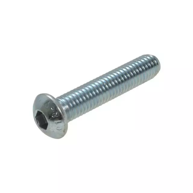 Zinc Plated M8 (8mm) Metric Coarse Button Socket Screw Bolt Allen