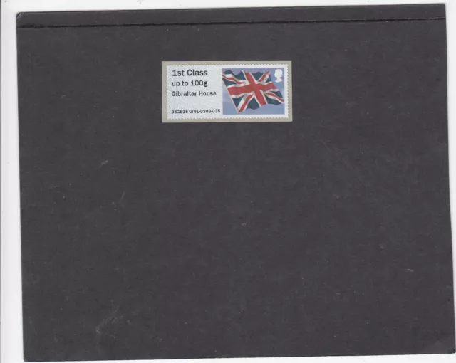 GB 2015 Post & Go Frama ATM Union Flag Gibraltar House single 1st class stamp