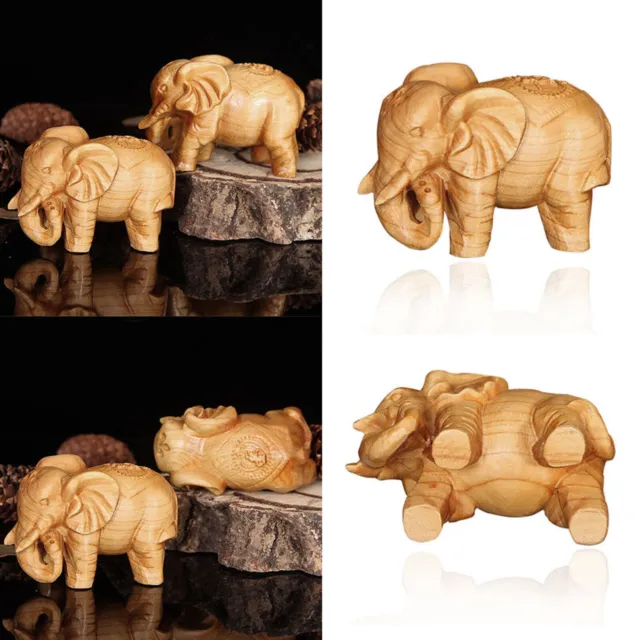 Lucky Hand Carved Thuja Elephant Figure Fu Shui Aventurine Ornament Pendant
