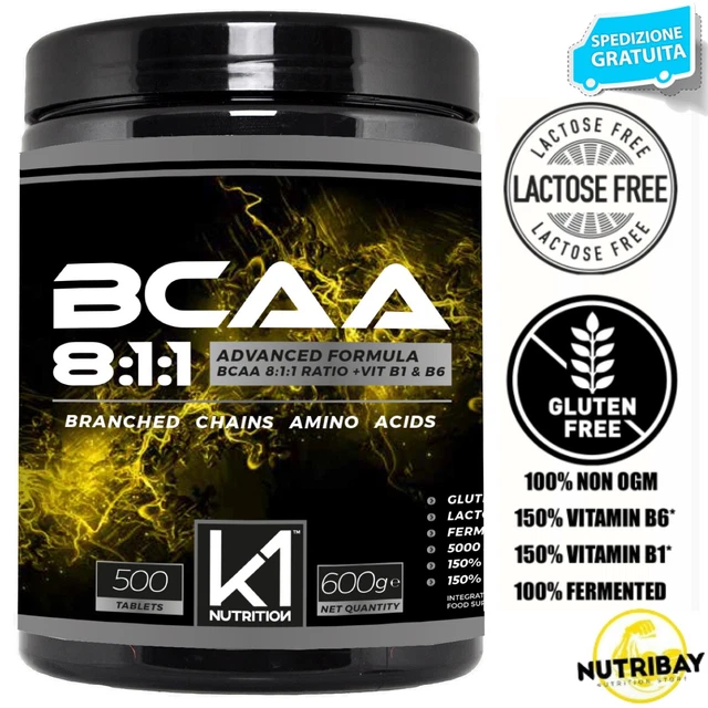 Gold's Nutrition BCAA + B6 - 380 Compresse Da 1g Con Aminoacidi Ramificati Kyowa 2:1:1 E Vitamina B6 - Per Massa E Recupero Muscolare - 3