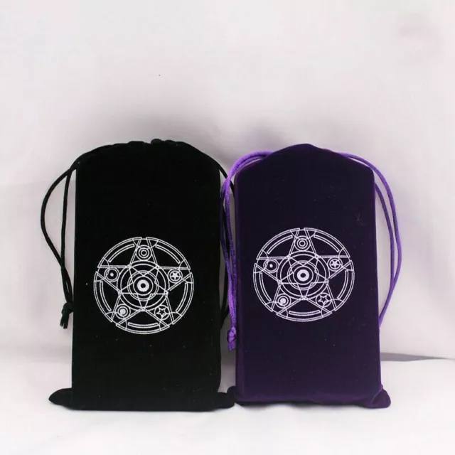 Samt Tarotkarte Tasche Tasche Heidnisch Wicca Weissagung Altar Pentagramm Lila