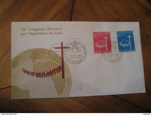 VATICANO 1967 III Cong. Mondiale Apostolato Dei Laici Religion FDC