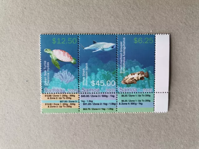 Sellos de Samoa del 2015. Nuevos. MNH. Tortugas y peces. VC 45 €