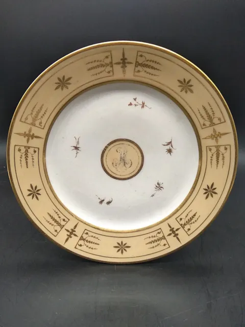 Assiette porcelaine manufacture Lebon Halley Paris époque Empire XIXe