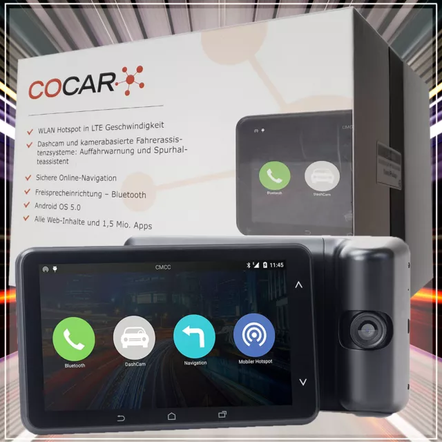 COCAR Navigation mit Sim-Karten Slot 5,5 Zoll Touch Display Dash-Kamera schwarz