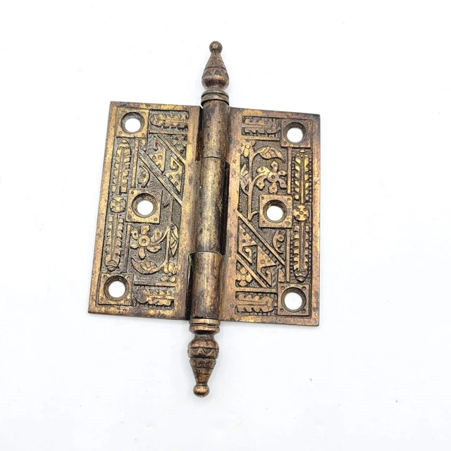 Antique Cast Iron Door Hinge Steeple Top SINGLE ONLY Eastlake Ornate 3.5x3.5