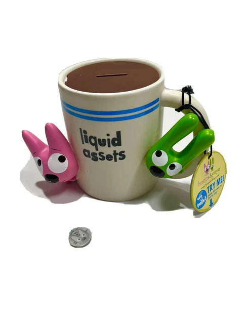 Hoops and Yo Yo - Liquid Assets WORKING!! Piggy Bank Mug Hallmark