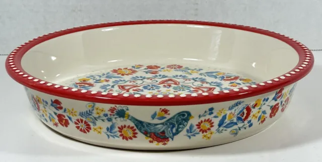 RED AND BLUE Bird * Mazie Pioneer Woman 9-Inch Pie Pan - Cute Bluebird  Country $24.95 - PicClick